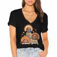 Turkey Read Books Reading Fall Thanksgiving Teacher Women's Jersey Short Sleeve Deep V-Neck Tshirt Turkey Read Books Reading Fall Thanksgiving Teacher Women's Jersey Short Sleeve Deep V-Neck Tshirt