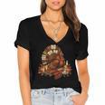 Turkey Reading Books Fall Season Thanksgiving Teacher Book Women's Jersey Short Sleeve Deep V-Neck Tshirt Turkey Reading Books Fall Season Thanksgiving Teacher Book Women's Jersey Short Sleeve Deep V-Neck Tshirt