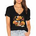 Turkey Reading Books Fall Thanksgiving Teacher Librarian Women's Jersey Short Sleeve Deep V-Neck Tshirt Turkey Reading Books Fall Thanksgiving Teacher Librarian Women's Jersey Short Sleeve Deep V-Neck Tshirt