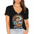 Never Underestimate The Power Of a Girl With a Book Reading Women's Jersey Short Sleeve Deep V-Neck Tshirt