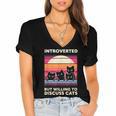 Unique Art For Introverted Cat Fans -Adults Cat Humorous Introvert Small Women's Jersey Short Sleeve Deep V-Neck Tshirt Unique Art For Introverted Cat Fans -Adults Cat Humorous Introvert Small Women's Jersey Short Sleeve Deep V-Neck Tshirt