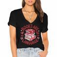 Valentine Book Lover Books Are My Love Language Women Girl Women's Jersey Short Sleeve Deep V-Neck Tshirt Valentine Book Lover Books Are My Love Language Women Girl Women's Jersey Short Sleeve Deep V-Neck Tshirt
