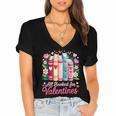 Valentine All Booked For Valentine Book Lovers Teacher Kid Women's Jersey Short Sleeve Deep V-Neck Tshirt