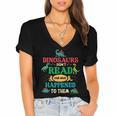 Vintage Librarian Book Reader Library Book Reading Women's Jersey Short Sleeve Deep V-Neck Tshirt