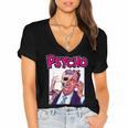 Vintage Movie Horror Poster Comic Book Graphic Film Night Women's Jersey Short Sleeve Deep V-Neck Tshirt