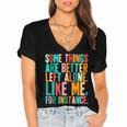 Vintage Some Things Are Better Left Alone Introverts Women's Jersey Short Sleeve Deep V-Neck Tshirt