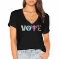 Vote Reproductive Right BLM Political Activism Lgbtq Book Women's Jersey Short Sleeve Deep V-Neck Tshirt