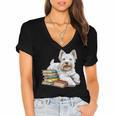 West Highland Terrier Books Dog Breed Westie For Men Women Kids Women's Jersey Short Sleeve Deep V-Neck Tshirt West Highland Terrier Books Dog Breed Westie For Men Women Kids Women's Jersey Short Sleeve Deep V-Neck Tshirt