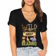 Wild About Reading Reading Books And Bookworm Library Day Women's Jersey Short Sleeve Deep V-Neck Tshirt Wild About Reading Reading Books And Bookworm Library Day Women's Jersey Short Sleeve Deep V-Neck Tshirt