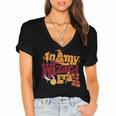 In My Wizard Era Groovy Bookish Fantasy Reader Book Lover Women's Jersey Short Sleeve Deep V-Neck Tshirt