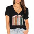 Women Of The Bible Christian Books Full Color Women's Jersey Short Sleeve Deep V-Neck Tshirt