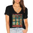 Women's DCC Many Faces Of Mordecai Grid Gamer Series Book Women's Jersey Short Sleeve Deep V-Neck Tshirt Women's DCC Many Faces Of Mordecai Grid Gamer Series Book Women's Jersey Short Sleeve Deep V-Neck Tshirt