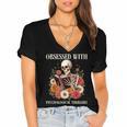 Women's Psychological Thriller Book Reader Lover Women's Jersey Short Sleeve Deep V-Neck Tshirt