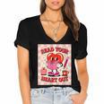 Women's Read Your Heart Out Groovy Bookish Valentine Day Women Girls Women's Jersey Short Sleeve Deep V-Neck Tshirt Women's Read Your Heart Out Groovy Bookish Valentine Day Women Girls Women's Jersey Short Sleeve Deep V-Neck Tshirt