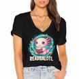 Women's Readsolotl Kawaii Axolotl Reading Book Lover Women's Jersey Short Sleeve Deep V-Neck Tshirt Women's Readsolotl Kawaii Axolotl Reading Book Lover Women's Jersey Short Sleeve Deep V-Neck Tshirt