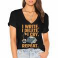 I Write Book Writer Author Book Writing Novelist Women's Jersey Short Sleeve Deep V-Neck Tshirt I Write Book Writer Author Book Writing Novelist Women's Jersey Short Sleeve Deep V-Neck Tshirt