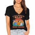 Y'All Need To Read More Books Book Lover Vintage Women's Jersey Short Sleeve Deep V-Neck Tshirt