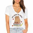 100 Days Of Chill Cute Capybara School Book Lover Women's Jersey Short Sleeve Deep V-Neck Tshirt 100 Days Of Chill Cute Capybara School Book Lover Women's Jersey Short Sleeve Deep V-Neck Tshirt