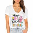 100th Day Of School Teacher Books 100 Days Of Preschool Girl Women's Jersey Short Sleeve Deep V-Neck Tshirt 100th Day Of School Teacher Books 100 Days Of Preschool Girl Women's Jersey Short Sleeve Deep V-Neck Tshirt