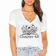 45th Birthday Chapter 45 Reading Book Lover Bookworm Teacher Women's Jersey Short Sleeve Deep V-Neck Tshirt
