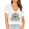 Abibliophobia Noun The Fear Of Running Out Of Books To Read Women's Jersey Short Sleeve Deep V-Neck Tshirt Abibliophobia Noun The Fear Of Running Out Of Books To Read Women's Jersey Short Sleeve Deep V-Neck Tshirt