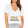 Applied Behavior Analysis Book Wildflower ABA RBT Therapist Women's Jersey Short Sleeve Deep V-Neck Tshirt