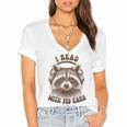 Audio Book Reader Book Lover Raccoon I Read With My Ears Women's Jersey Short Sleeve Deep V-Neck Tshirt Audio Book Reader Book Lover Raccoon I Read With My Ears Women's Jersey Short Sleeve Deep V-Neck Tshirt
