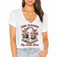 Audiobook Lover Bookish Shhh I'm Listening My Audio Book Women's Jersey Short Sleeve Deep V-Neck Tshirt