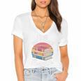 I Like Big Books Cannot Lie Librarian Reading Teacher Women's Jersey Short Sleeve Deep V-Neck Tshirt