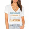 Bonsai Care Now Minimal Socializing Introvert Vintage Women's Jersey Short Sleeve Deep V-Neck Tshirt Bonsai Care Now Minimal Socializing Introvert Vintage Women's Jersey Short Sleeve Deep V-Neck Tshirt