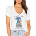 A Book A Day Keeps Reality Away Premium Tri-Blend Women's Jersey Short Sleeve Deep V-Neck Tshirt