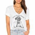 The Book Ended On a Cliffhanger Cute Book Lover Teach Women's Jersey Short Sleeve Deep V-Neck Tshirt