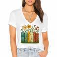 Book Flower 8647 Foxtrots Deltas Tangos Women's Jersey Short Sleeve Deep V-Neck Tshirt Book Flower 8647 Foxtrots Deltas Tangos Women's Jersey Short Sleeve Deep V-Neck Tshirt