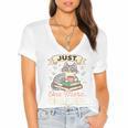 Book Lover Cute Cat Coffee Just 1 More Chapter Cozy Reading Women's Jersey Short Sleeve Deep V-Neck Tshirt Book Lover Cute Cat Coffee Just 1 More Chapter Cozy Reading Women's Jersey Short Sleeve Deep V-Neck Tshirt