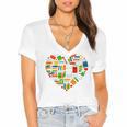 Book Lover Librarian Books Heart Valentine Women's Jersey Short Sleeve Deep V-Neck Tshirt