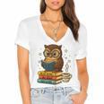 Book Lover Owl Reading Bookish Library Read Books Be Kind Women's Jersey Short Sleeve Deep V-Neck Tshirt Book Lover Owl Reading Bookish Library Read Books Be Kind Women's Jersey Short Sleeve Deep V-Neck Tshirt