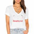 My Book Preference Naughty List Readers Christmas Joke Women's Jersey Short Sleeve Deep V-Neck Tshirt