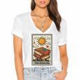 Book Reading Tarot Card The Reader Women's Jersey Short Sleeve Deep V-Neck Tshirt