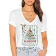 All Booked For Christmas Book Xmas Tree Coquette Bow Lights Women's Jersey Short Sleeve Deep V-Neck Tshirt All Booked For Christmas Book Xmas Tree Coquette Bow Lights Women's Jersey Short Sleeve Deep V-Neck Tshirt