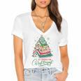 All Booked For Christmas Book Xmas Tree Lights Reading Girly Women's Jersey Short Sleeve Deep V-Neck Tshirt All Booked For Christmas Book Xmas Tree Lights Reading Girly Women's Jersey Short Sleeve Deep V-Neck Tshirt