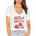 All Booked For Valentines Cute Book Lover Quote Women's Jersey Short Sleeve Deep V-Neck Tshirt All Booked For Valentines Cute Book Lover Quote Women's Jersey Short Sleeve Deep V-Neck Tshirt