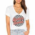 Bookish Baddie Retro Aesthetic Typography Women's Jersey Short Sleeve Deep V-Neck Tshirt Bookish Baddie Retro Aesthetic Typography Women's Jersey Short Sleeve Deep V-Neck Tshirt