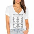 The Books Of The Bible Old And New Testament Complete List Women's Jersey Short Sleeve Deep V-Neck Tshirt The Books Of The Bible Old And New Testament Complete List Women's Jersey Short Sleeve Deep V-Neck Tshirt