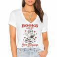 Books Are My LoveLanguage Cupid Valentines Women's Jersey Short Sleeve Deep V-Neck Tshirt Books Are My LoveLanguage Cupid Valentines Women's Jersey Short Sleeve Deep V-Neck Tshirt