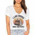 I Like Books More Than People Glasses Women's Jersey Short Sleeve Deep V-Neck Tshirt I Like Books More Than People Glasses Women's Jersey Short Sleeve Deep V-Neck Tshirt