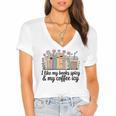 I Like My Books Spicy & My Coffee Icy Lover Bookworm Premium Women's Jersey Short Sleeve Deep V-Neck Tshirt I Like My Books Spicy & My Coffee Icy Lover Bookworm Premium Women's Jersey Short Sleeve Deep V-Neck Tshirt