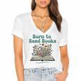 Born To Read Books Forced To Read Emails Book Lover Women's Jersey Short Sleeve Deep V-Neck Tshirt Born To Read Books Forced To Read Emails Book Lover Women's Jersey Short Sleeve Deep V-Neck Tshirt