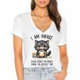 Cat Glasses Coffe Books I Am Awake Please Respect My Privacy Women's Jersey Short Sleeve Deep V-Neck Tshirt