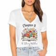 Chapter 11 Years Old 11th Birthday Wildflower Book Lover Women's Jersey Short Sleeve Deep V-Neck Tshirt