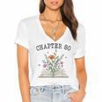 Chapter 80 Book Lovers & Readers 80th Birthday Wildflowers Women's Jersey Short Sleeve Deep V-Neck Tshirt Chapter 80 Book Lovers & Readers 80th Birthday Wildflowers Women's Jersey Short Sleeve Deep V-Neck Tshirt